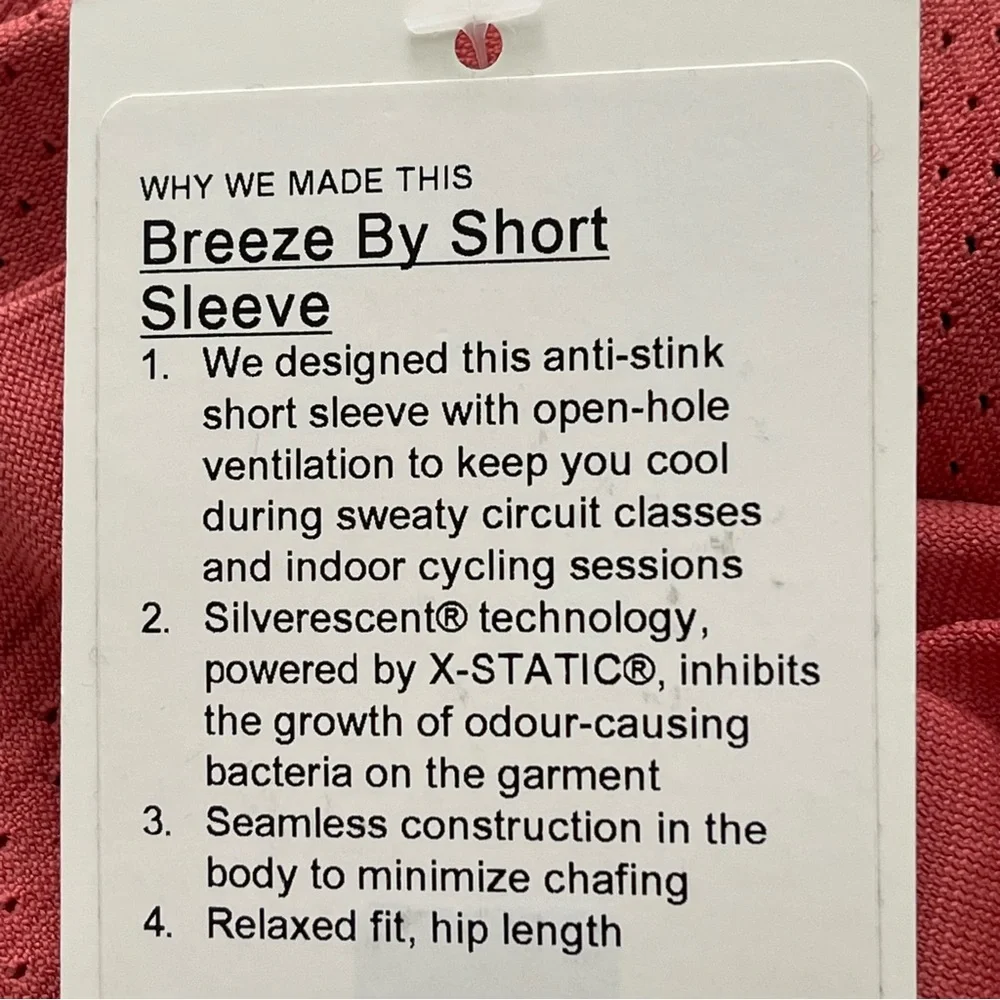 Lululemon Breeze By Short Sleeve Rustic Coral Size 8 NEW - Picture 13 of 13